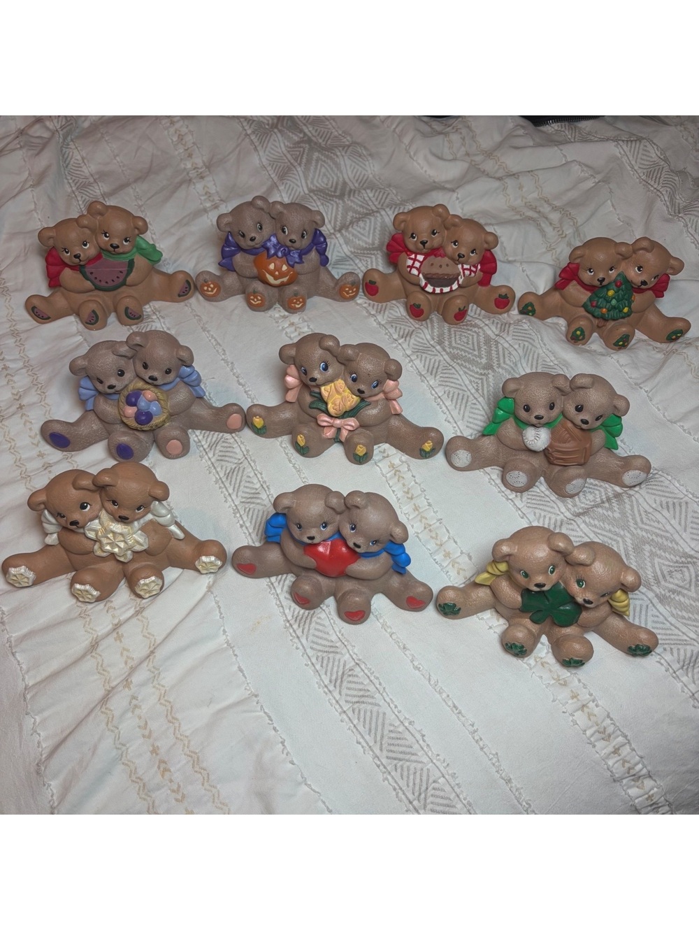 Vintage Seasonal Teddy Bear Figurines – Lot of 10
